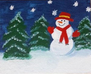Kids are invited to make this snowman painting at Gaston ART.  (Photo/submitted)