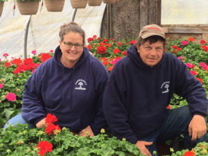 Mary Russell, manager of Perreault Nursery, and owner Joe Perreault Photo/submitted 