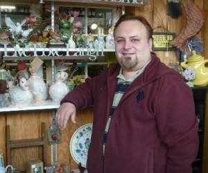 Vendor Jonathan Ouellette sells seasonal and country-themed goods . Photo/Nancy Brumback