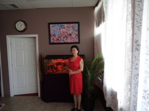 Lucy Chen in her new Westborough salon, located at 164 Milk St.  Photo/ Christine Galeone  