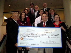 Commerce Bank donates to United Way of Central Massachusetts