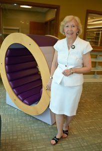 Children will love this new piece of furniture in the children’s preschool area. Janet M. Conlon, a former librarian, feels that the library is the heart of the community. 