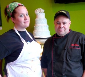 Stephen Chitow, owner of The Bistro, and his wife, Liz, cake decorator. Photo/Nancy Brumback