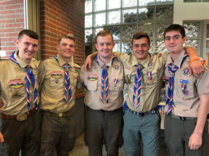 Grafton BSA Troop 107 honors five of its scouts. Photo submitted 