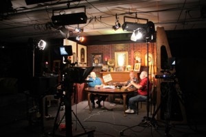 ( l to r) : Bob DeToma, Rick Schultze, and Jim Gallagher on the set of “Ask The Geezers.” (Photo/Alex Cornacchia)