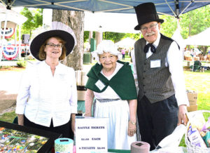 Jane Nozzolillo (center) with Grafton Historical Society president Nancy Therrien and Joe Schilke, curator. Photo/Ed Karvoski Jr.