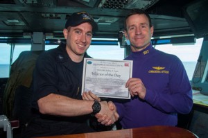 Jeffrey T. Egan with USS Harry S. Truman Commanding Officer Capt. Ryan B. Scholl. (Photo/submitted)