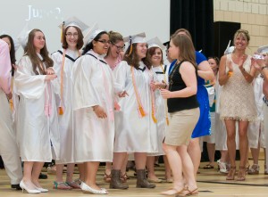 The Senior Chorus danced with crowd members and faculty. 