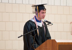 Valedictorian Christopher Syers told classmates their experiences in high school 