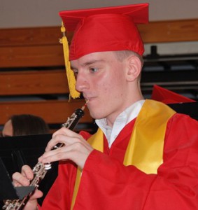 Clarinetist Andrew Doherty Munro plays with the Hudson High School Concert Band.