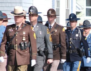 Troopers represent several states at the funeral.