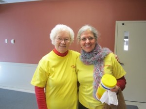 Anne Hureau (left) of Hudson and Lynn Faust of Marlborough volunteer at a Second Saturday.