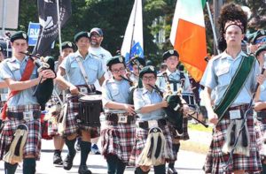 The Colonial Piper Bagpipe Band of Boston performs Irish and Scottish tunes. Photos/Ed Karvoski Jr.