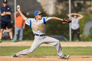 Assabet pitcher James Laclarie prepares to throw the ball in a game against AMSA