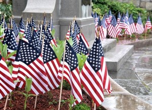 Over 60 flags are displayed throughout Flag Day weekend.