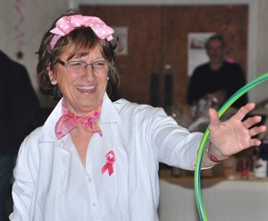 Donna Minnich twirls a hula hoop.