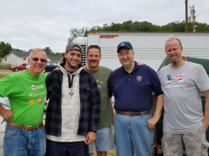 Roger (Iraq War veteran, second from left) with K of C members (l to r) Michael Callahan, Richard Kearns, Michael Tremblay and Chris Lundberg. Photo/submitted