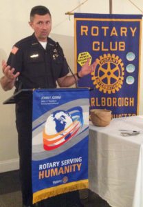 Marlborough Chief of Police Mark Leonard at the Rotary Club meeting July 28. (Photo/submitted)