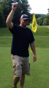 Nicholas Jaworek celebrates getting a hole-in-one.  Photo/submitted  