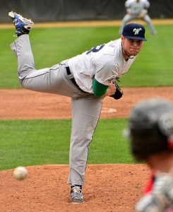 Marlborough resident Charlie Butler pitches for the Worcester Bravehearts. (Photo/submitted)
