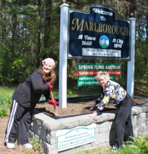 The Colonial Garden Club beautifies Marlborough city signs