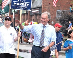 U.S. Sen. Ed Markey marches with supporters.