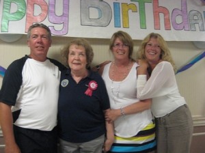 Celebrating her 80th birthday, Pauline Smith was joined by her children: (l to r) son Tom Smith; and daughters Patty Munger and Jackie Smith. (Photo/submitted)