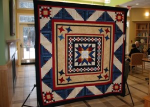 Northborough 250th Anniversary commemorative quilt on display at the Northborough Senior Center Photo/Jane Keller Gordon
