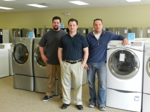 The new owners of Brown's TV and Appliance (left to right): John Crowley, Denis Pelevan and Eddy Pelevan. (Not pictured: Chris Pelevan). (Photo/submitted)