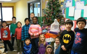 Kids at Cornerstone Academy gathered donations for a local family in need. Photo/submitted 