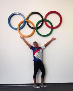 McMenemy with the Olympic rings in Rio
