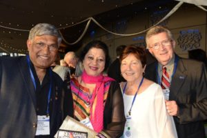 (l to r) Dr. Satya B. Mitra and his wife Sheema, from the Rotary Club of Worcester and Pat and Skip Doyle of the Rotary club of Northborough attend the Rotary International conference in South Korea.