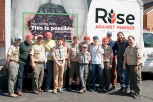 BSA Troop 101 volunteers support Eagle Scout candidate Brian Rabideau. Photos/submitted