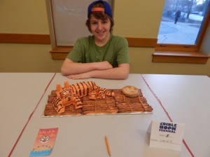1st prize winner Robie Mulligan with his edible book, “The Life of Pi”