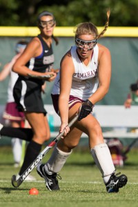 Algonquin’s Julianne Sacco prepares to pass in a game against Groton-Dunstable 