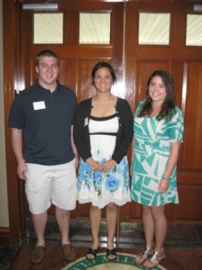 In June, the Shrewsbury Garden Club awarded its 2013 scholarships to students (l to r) Edward Crosier, Jessica Fujimori and Sarah Donavan. (Photo/submitted)