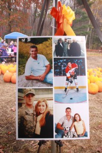 A photo collage displays Brian Arsenault with family and friends.  Photo/Alex Cornacchia 