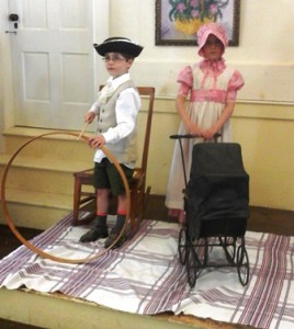 Viviana and Jared Lebel of Northborough donned costumes from the dress-up trunk at the Historical Society Children's Day, May 3.