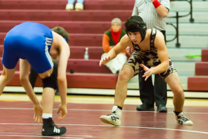 Algonquin’s Nick Ferreira looks to make a move on an opponent.