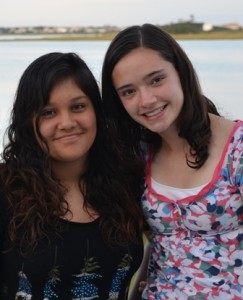Suny Chavarria and Bridget Owens, now both 17, this summer in Northborough. Photo/submitted