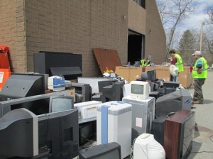 Electronics were among the items recycled at Northborough's 