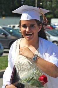 Karina Palmer heads to a post-graduation event