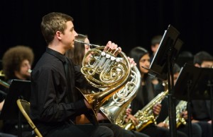 Jared Entwistle plays the French horn in Algonquin's ninth-grade concert band.