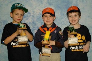 Northborough Cub Scouts race at Pinewood Derby