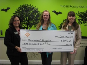 (l to r) Rhiannon Hernandez, AVP market manager for the Westborough Branch of Avidia Bank; Janelle Wilson, executive director of Jeremiah’s Hospice; and Christine Mauro, Westborough assistant branch manager for Avidia Bank. (Photo/submitted)