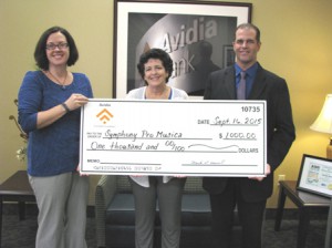 (l to r) Valerie Rice, vice president, Board of Directors for Symphony Pro Musica;  Alison Doherty, general manager of Symphony Pro Musica; and Keith Dwinells, Hudson Branch manager of Avidia Bank   Photo/submitted 