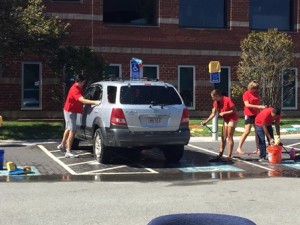 Volunteers at the Mathworks car wash. (Photo/submitted)
