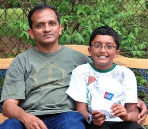 Northborough residents Aju John and his son, Mohan, will participate in the upcoming Bicycles Battling Cancer. (Photo/Ed Karvoski Jr.)