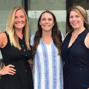 (l to r) Caitlin Murphy, DPT, Katharine Budra, DPT, and Melanie Kozik, PTA, LMT in front of their new clinic in Auburn. Photo/Caitlin Murphy