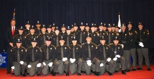 Worcester County Sheriff Lewis G. Evangelidis pictured with twenty eight new Correction Officers at the recent WCSO Graduation Ceremony held on December 13th at Anna Maria College.  